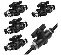 Jiavlyx 5 Piezas Válvula De Bola Neumática, 8mm Conector Neumático Recto, Conector Neumático, Puede Controlar La Apertura Y El Cierre Del Fluido, Para Conexión Rápida De Líneas De Aire