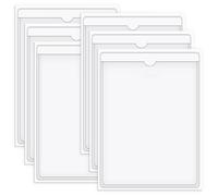 Jiavlyx 6 Piezas A4 Fundas autoadhesivas tarjetas de índice, 22 * 31cm Fundas Bolsillo Autoadhesivos, Portaetiquetas Autoadhesivo, para Organizar Proteger Fichas