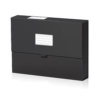 JiaWei Carpeta Clasificadora Acordeón con Tapa Magnética, 13 Bolsillos, Tamaño A4, de Cartón Extra Fuerte de 2250 g/m² - Negro