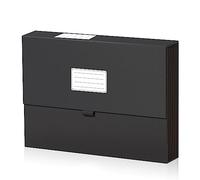 JiaWei Carpeta Clasificadora Acordeón con Tapa Magnética, 7 Bolsillos, Tamaño A4, de Cartón Extra Fuerte de 2250 g/m² - Negro