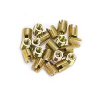 Jiawu 20 Piezas de Inserto de Rosca Autorroscante, Kit de Reparación de Inserto Roscado de Acero Al Carbono, M2-M12 Chapado en Zinc Amarillo, Resistente a Vibraciones para Automoción, Maquinaria y