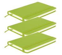 Jiawu 3 Cuadernos de Negocios de PU A6 con Correa de Tapa Dura y Marcador de Cinta, Bloc de Notas de Cuero Portátil para Oficina, Escuela, Hogar, Viajes, Escritura (GREEN)