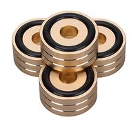 Jiawu 4 Piezas de Aleación de Aluminio Altavoz Aislamiento Pico Soporte Pie SP4010 40x20 Mm Pies de Amortiguación de Vibración para DAC Amplificador Grabador Estéreo Subwoofer (Gold)