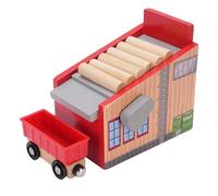 Jiawu Accesorios de Vía de Tren de Madera, Accesorios de Escena de Juguete de Ferrocarril Expandibles, Expansión de Vía de Tren de Madera con 8 Piezas de Escena de Tala de de Haya Juego Interactivo