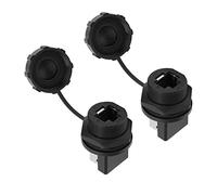 Jiawu Adaptador de Conector RJ45 Impermeable IP67 para Exteriores, Paquete de 2, Conector Ethernet Acoplador RJ45 para Cable Cat5 Cat6, Conexión Roscada V-0 Retardante de Llama, No Requiere