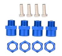 Jiawu Adaptador de Conversión Hexagonal de Rueda de Coche RC de 12 Mm a 17 Mm para D4 HSP 94123 1/10, Kit de Adaptador de Cubo Hexagonal de Metal con Tuercas y Pasadores, Accesorios RC Duraderos