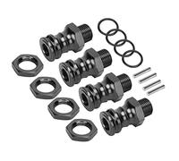 Jiawu Adaptador de Extensión de Rueda Hexagonal de 17mm y 23mm de Aleación de Aluminio de 4 Uds para Modelo de Coche RC 1/8, Accesorio Duradero para Coche RC, Fácil Instalación (Black)