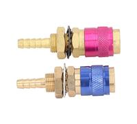 Jiawu Adaptador de Gas Refrigerado por Agua, Conector Rápido de Latón Portátil, Accesorios de Antorcha de Soldadura con Enchufe, para Antorcha de Soldadura PTA DB MIG TIG (6MM)