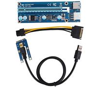 Jiawu Adaptador Mini PCI-E a PCIE 16x con Alimentación de 6 Pines, 4 Condensadores de Estado Sólido para Minería GPU Estable, Cable USB para Colocación Flexible de Tarjetas Gráficas, 0,6 M de Longitud
