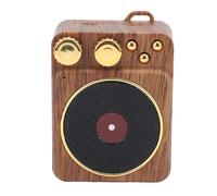 Jiawu Altavoz de Música Retro Vintage V5.0 Altavoz de Revestimiento de Grano de Madera Realista