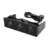 Jiawu Altavoz del Panel Frontal de la PC Altavoz Estéreo Envolvente de la Caja de la Computadora Micrófono Incorporado 3x3W de 5.25 Pulgadas STW9005 ABS Módulo de de 2.1 Canales