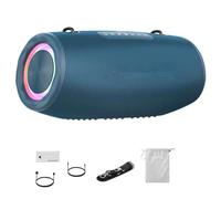 Jiawu Altavoz Portátil, Graves de Alta Potencia de 80 W, Altavoz Inalámbrico de Gran Tamaño de 76 Mm con Luces RGB para un Tiempo de Reproducción Prolongado y Transmisión de Música sin (Blue)