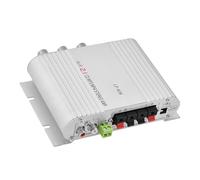 Jiawu Amplificador de Potencia, Carcasa de Aleación de Aluminio 2.1CH 15W X 2 RMS Amplificador Estéreo para Automóvil de Baja Distorsión Mini Estéreo con Entrada de 3,5 Mm para Doméstico (Silver)