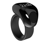 Jiawu Anillo Contador Digital Tasbih con Diseño Ajustable y Batería de Larga Duración para Recordatorio de Oraciones Diarias en Aleación de Ti (20 y resucitó)