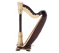 Jiawu Arpa en Miniatura, Modelo de Instrumento Pintado con Superficie de Material de Tilo, Adornos Musicales con Estuche de Regalo de Madera para Estantería, Escritorio, Decoración de Sala de Música