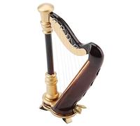 Jiawu Arpa en Miniatura, Réplica de Madera de 3,5 Pulgadas con Estuche de Regalo, Modelo de Instrumento, Adornos Musicales para Decoración, Regalo Artesanal de Tilo de Mesa