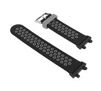 Jiawu Banda de Reloj Inteligente Correa de Reloj Flexible Suave de Moda Silicona Transpirable para Correr para Caminar (Negro Gris)
