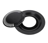 Jiawu Bandeja para Barbacoa, Bandeja para Hornear para Barbacoa Antiadherente Redonda sin Humo de 32 Cm, Placa para con Diseño Poroso, para Estufa Eléctrica de Gas Propano para Asar Carne y Verduras