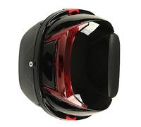 Jiawu Baúl para Motocicleta con Cerradura para Maletero Trasero para Motocicleta, Portador de Almacenamiento de Alta Resistencia PP con Tira Reflectante, Diseño Clásico Negro Grande 42 Cm/16,5 (BLACK)