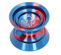 Jiawu Bola de YoYo Que No Responde, Aleación de Aluminio, sin Decoloración, YoYo de Competición Profesional con Guante, 3 Cuerdas para Entrenamiento y Regalo (Blue)