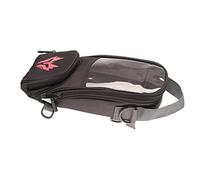 Jiawu Bolsa de Depósito Magnética para Motocicleta, Tela Oxford, Gran Capacidad de 4,5 L, Paquete de Navegación Impermeable con Bolsillo para Teléfono, Fuerte Accesorio Imán, Correas Incluidas (Rojo)