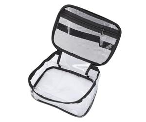 Jiawu Bolsa Transparente para Almacenamiento de Juguetes, Bolsa Transparente de PVC con Etiqueta para Nombre y Bolsillo de Malla, Estuche Organizador para Ladrillos, Juegos de Mesa