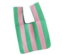 Jiawu Bolso de Mano, Bolso de Compras Multifuncional del Modelo de la Tira del Poliéster para los Comestibles (rosa verde)