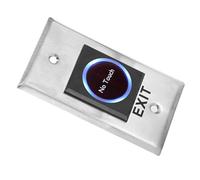 Jiawu Botón de Salida de Puerta, Interruptor de Sensor Infrarrojo sin Contacto con Retroiluminación Azul y Roja para Sistemas de Control de Acceso Construcción de Acero Inoxidable Fácil Instalación