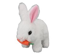 Jiawu Bunny Toy de Conejito Real Playmate Playmate Play Play For On The Go, Divert, Digno Digno para Todas las edades: Juguetes Interactivos, Juguetes Electrónicos de Conejo (WHITE)