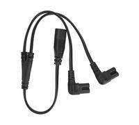 Jiawu Cable Divisor de Alimentación IEC320 C8 a Dual C7, 1 Entrada 2 Salidas AC Macho a Hembra Cable Adaptador Y para Monitor LCD Lámpara de Escritorio, 2.5A 1500W, Cubierta Ignífuga de PVC, Diseño