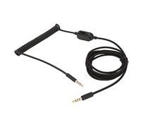 Jiawu Cable en Espiral para Auriculares, Resorte Retráctil de 200 Cm de Longitud, Cable en Espiral Macho de 3,5 Mm a Macho de 3,5 Mm, de Sonido en con Control de Volumen e Interruptor de Silencio para