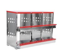 Jiawu Caja de Anidación de Pollo, 6 Compartimentos Galvanized Metal Roll Away Huevo Caja para Gallinas, con Bandejas Extraíbles y Colección de Huevos para Gallina para Pollo.
