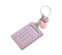 Jiawu Calculadora Portátil, Mini Calculadora con Pantalla de 8 bits de Llavero Suave y CóModa de PVC para Niños Colegas Amigos Apariencia de Color Caramelo Llavero Fresco y de Moda (Gris Púrpura)
