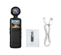 Jiawu Cámara de acción, videocámara portátil Full HD 1080p para Ciclismo y Vlogs, cámara Deportiva WiFi con Gran Angular de 140°, Lente giratoria de 180° y luz LED.