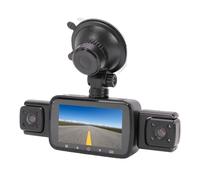 Jiawu Cámara de Tablero, Cámara de Tablero Interior Delantera Trasera con Pantalla de 3 Pulgadas HD 1080P, de de 4 Lentes con Grabación en Bucle, Visión Nocturna, Gran Angular, Energía Incorporada