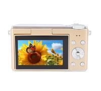 Jiawu Cámara de Vídeo Digital Profesional 4K con Pantalla Abatible de 3" Lente de Enfoque Automático HD de 64MP, Zoom de 16X, Modo Retrato para Graduación e Hitos (Gold)