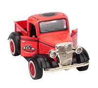 Jiawu Camioneta Pickup de Juguete con Retroceso de Aleación, Modelo de Vehículo Ligero con Sonido Fundido a Presión con Cuerpo Resistente a Choques, Neumáticos de Goma Suave, Regalos para Niños (rojo)