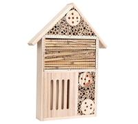 Jiawu Casa para Insectos, Hotel de Abejas de Madera Natural de Nogal, Caja Nido para Insectos, Sala de de Madera con Canales Tubulares para Decoración Al Aire Libre de Jardín (Escribe un)