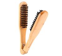 Jiawu Cepillo de Madera de Doble Púa, Peine Antiestático, Alisador para | Herramienta de peinado con de madera, cepillo alisador para cabello liso, peine de peinado resistente al calor
