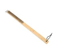 Jiawu Cepillo para Horno de Pizza con Raspador, Cepillo de Limpieza de Horno Extra Largo de 22,6 Pulgadas, de Alambre para Parrilla de Barbacoa con de bambú para Piedra de Pizza, Parrilla para,