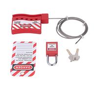 Jiawu Cerradura de Cable de Bloqueo y Etiquetado, Ajustable Resistente a Impactos con Bloqueo de Cable de Acero para Aplicaciones Industriales de Petróleo y Energía Química