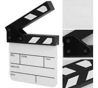 Jiawu Claqueta, Acrílico Ligero de 3 Mm, Resistente Al Agua con Imán de Bisagra Flexible, Tablero de Aplausos de Escena con Bolígrafo para Películas, TV, Producción de Películas, Accesorios de