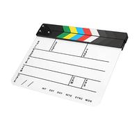 Jiawu Claqueta de Película Acrílica 30x25 Cm Tablero de Aplausos de Director Profesional con Imán para Producción de Videos de Fotografía Cinematográfica, Sonido Claro, Superficie de Escritura