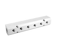Jiawu Colector de Aire, 6 Vías, 8 Puertos, Salida NPT de 1/4 Pulgada, Colector Neumático de Suministro NPT de 1/2 Pulgada para Compresor de Aire y Bloque de Distribución