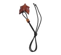Jiawu Collar con Colgante de Madera de Zorro para Hombres y Mujeres, Hecho a Mano, Bohemio, Ajustable, de Piel Sintética, Colgante de Bolso, Collar de Zorro de Madera único, Regalo de Festival