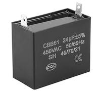 Jiawu Condensador de Arranque CBB61 24uF 450V AC 50/60Hz para Generador, Listado UL/RU, Condensador de Funcionamiento del Motor para 250-450VAC, Duradero a Prueba de Explosiones