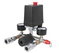Jiawu Conjunto de Soporte de Compresor de Aire, Interruptor de Control de Presión, Válvula, Regulador Múltiple, Medidores Duales, 5-8KG, 80.000 Ciclos