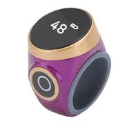 Jiawu Contador de Anillo Inteligente Digital LCD Táctil Ajustable Batería de Larga Duración para Deportes Uso Diario ABS de Calidad (Purple)