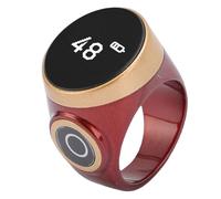 Jiawu Contador de Anillo Inteligente Digital LCD Táctil Ajustable Batería de Larga Duración para Deportes Uso Diario ABS de Calidad (Rojo)