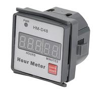 Jiawu Contador Horario Digital Temporizador 0-999,99 Horas Pantalla ABS Calibre AC 220-240V 48x48mm Panel Botón de Reinicio Herramienta de Sincronización